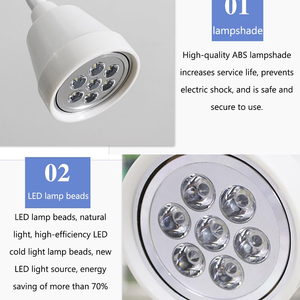7 LED Surgical Medical Light Lamp - Adjustable Height & 360° Rotating for Dental, Beauty, Orthopedic Exams - Mobile Exam Lamp with Universal Wheels for Clinics, Hospitals & Operating Rooms