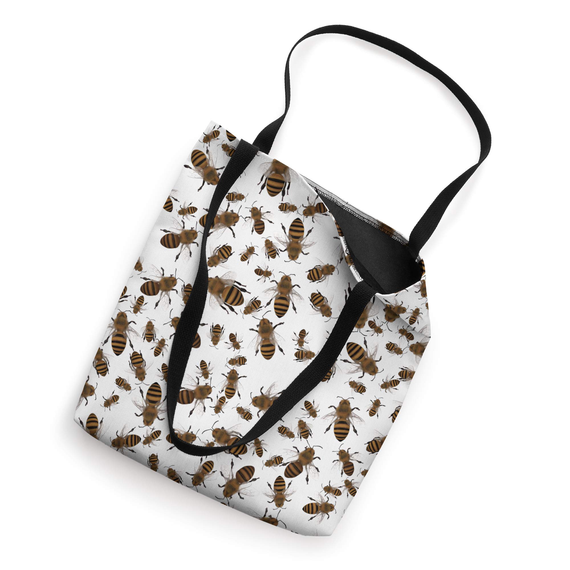 JCombs: Stylish Bees Print Tote Bag - Eco-Friendly Reusable Shopping Bag for Women & Men - Perfect for Groceries, Beach, Work & Travel