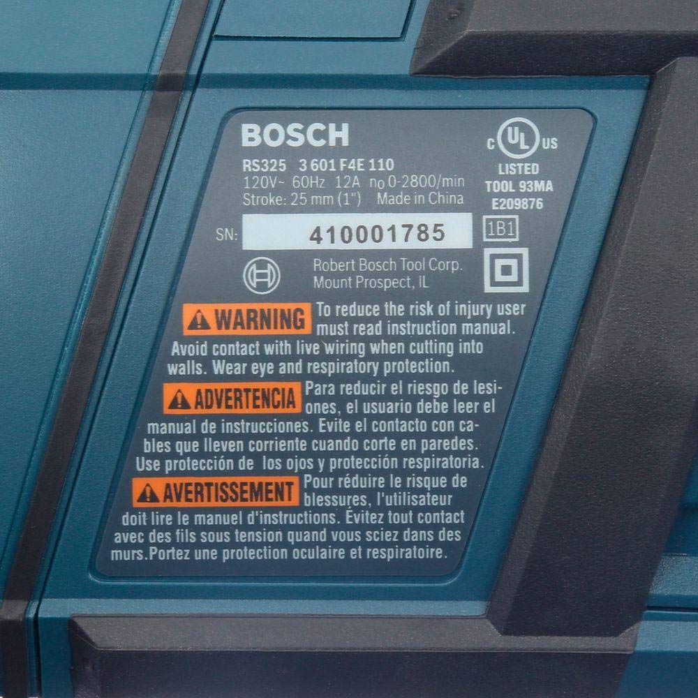 Bosch RS325RT 12 Amp Heavy-Duty Reciprocating Saw with Case - Renewed | Powerful Cutting Tool for Demolition, Woodworking & Metal Cutting Projects