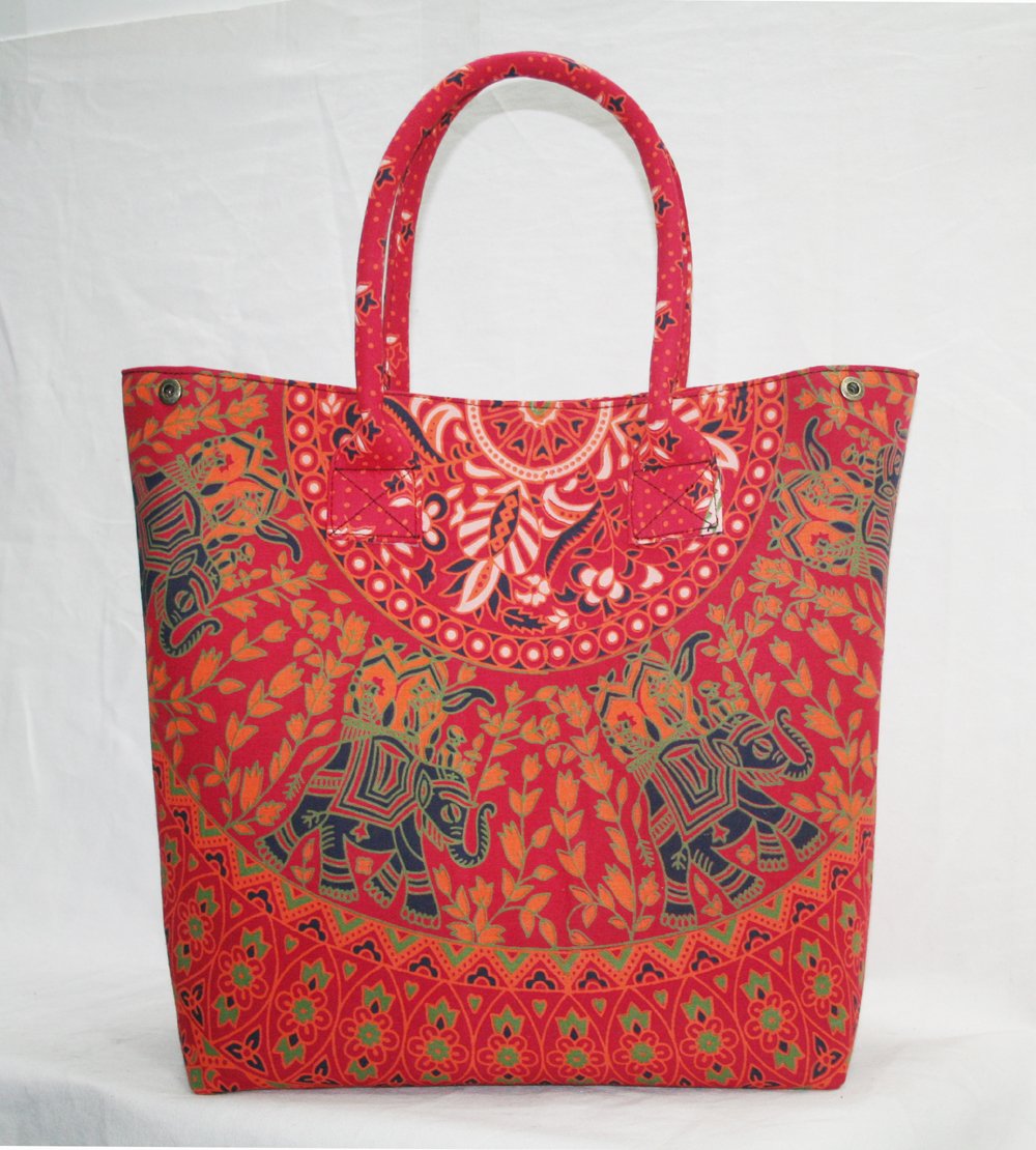 Hippie Mandala Handbag for Women - Boho Shoulder Bag & Tote Shopping Purse with Ethnic Print | Perfect for Festivals, Beach & Everyday Use