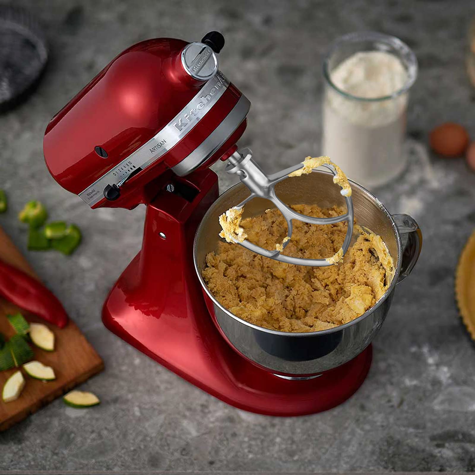 Stainless Steel Flat Beater Attachment for KitchenAid 4.5-5 Quart Tilt-Head Stand Mixer | Dishwasher Safe | Perfect for Baking Cakes, Cookies & Dough | Compatible with KitchenAid Mixers