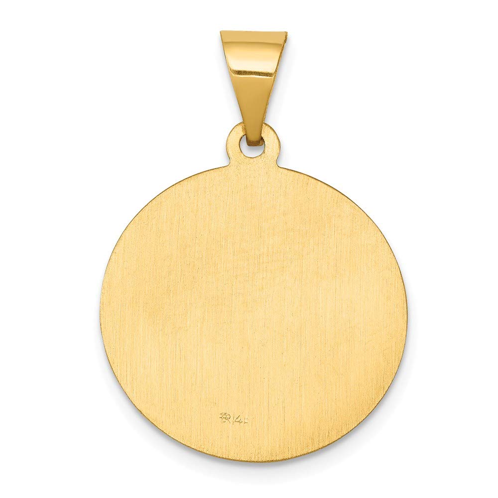 14K Yellow Gold St. George Medal Pendant - Polished & Satin Finish | Religious Jewelry for Men & Women | Perfect for Gifts, Daily Wear & Special Occasions