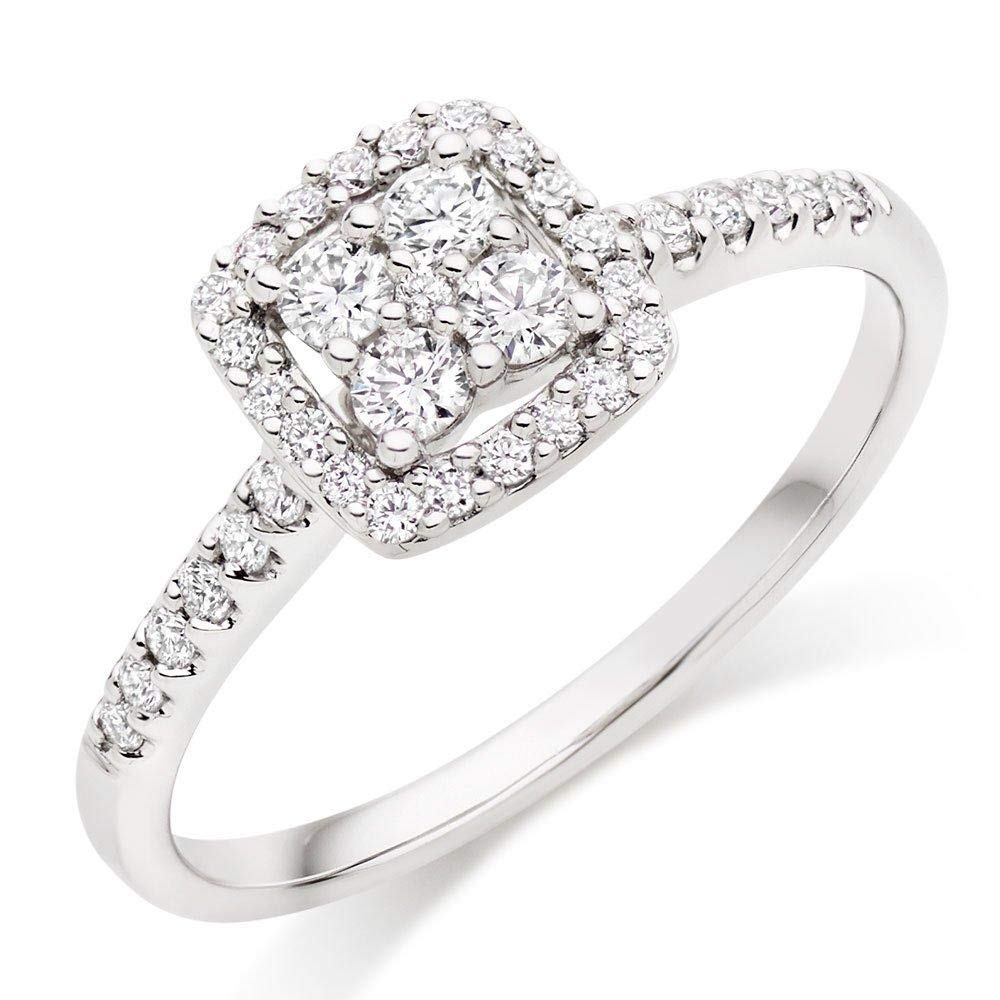 1 Carat Moissanite Engagement Ring for Women - 10K/14K/18K White Gold, Platinum or Silver - Cushion, Oval, Pear, Round, Emerald & Marquise Cut - Custom Text Engraving - Perfect for Proposals, Anniversaries & Special Occasions
