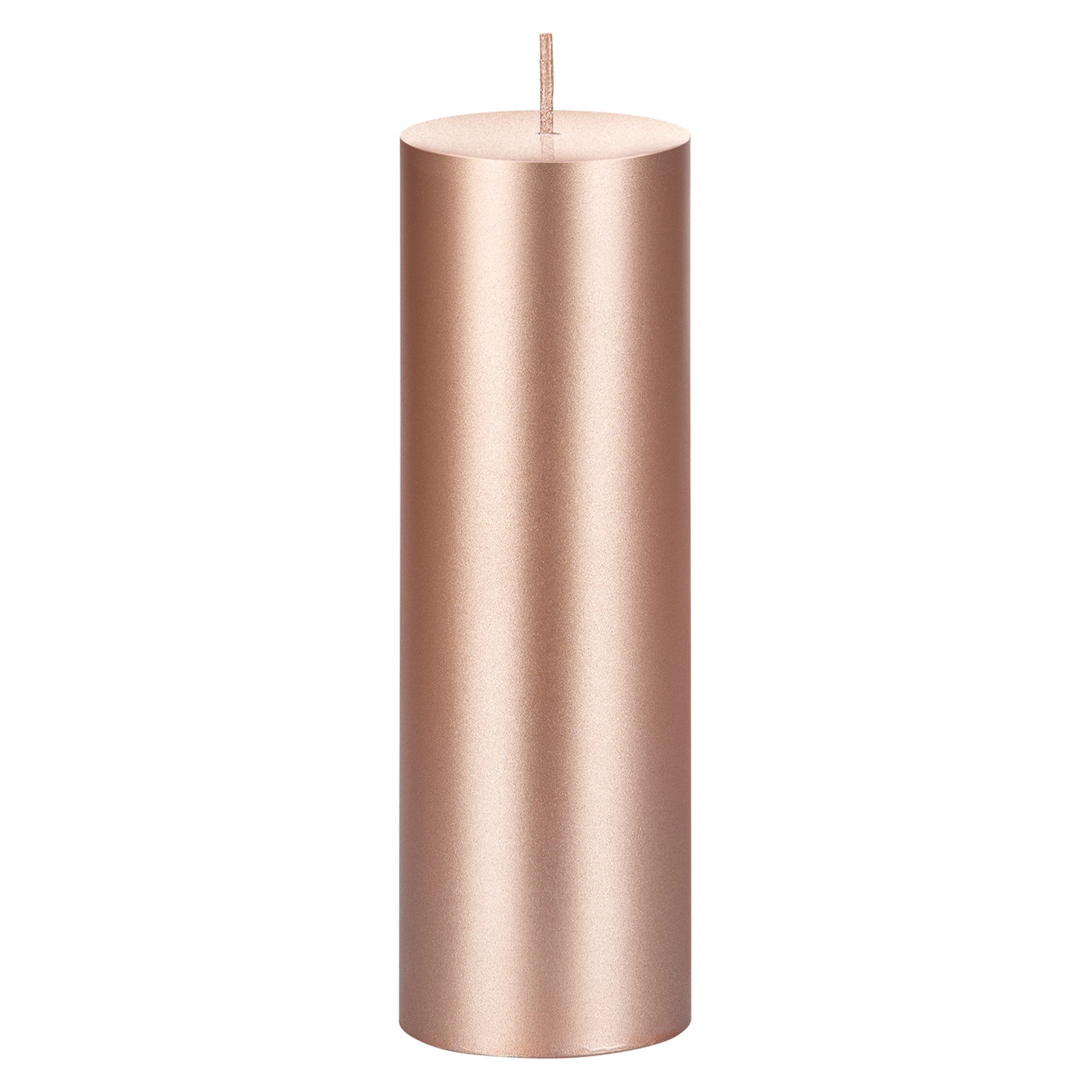 Premium Unscented Rose Gold Pillar Candle 2