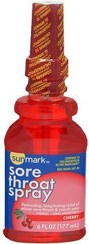 Sunmark Sore Throat Spray Cherry Flavor - 6 oz (Pack of 4) | Fast-Acting Relief for Sore Throat & Cough | Perfect for Travel, Work & Home Use