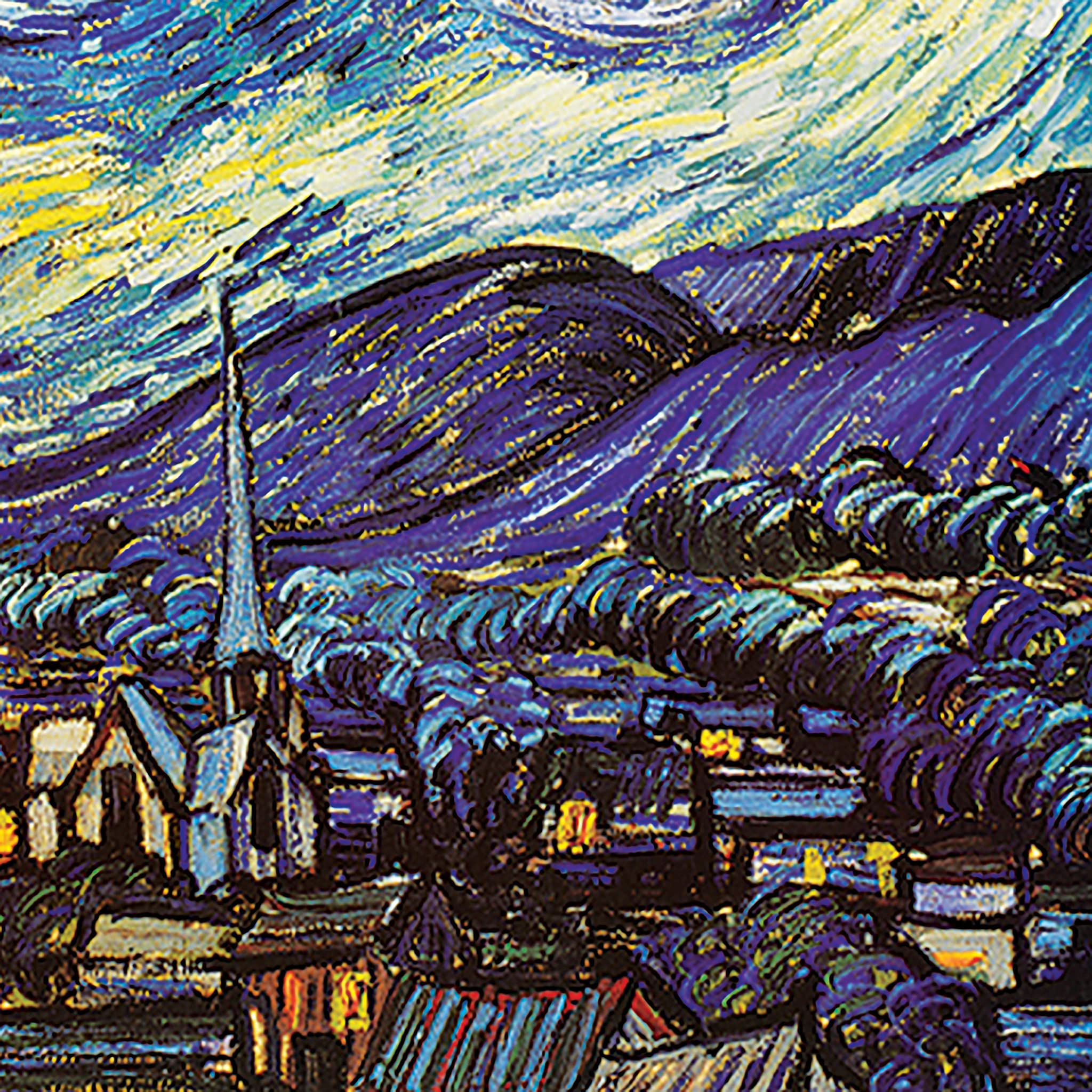 Starry Night by Van Gogh - Premium Canvas Art Reproduction - Small Size Wall Decor for Living Room, Bedroom & Office