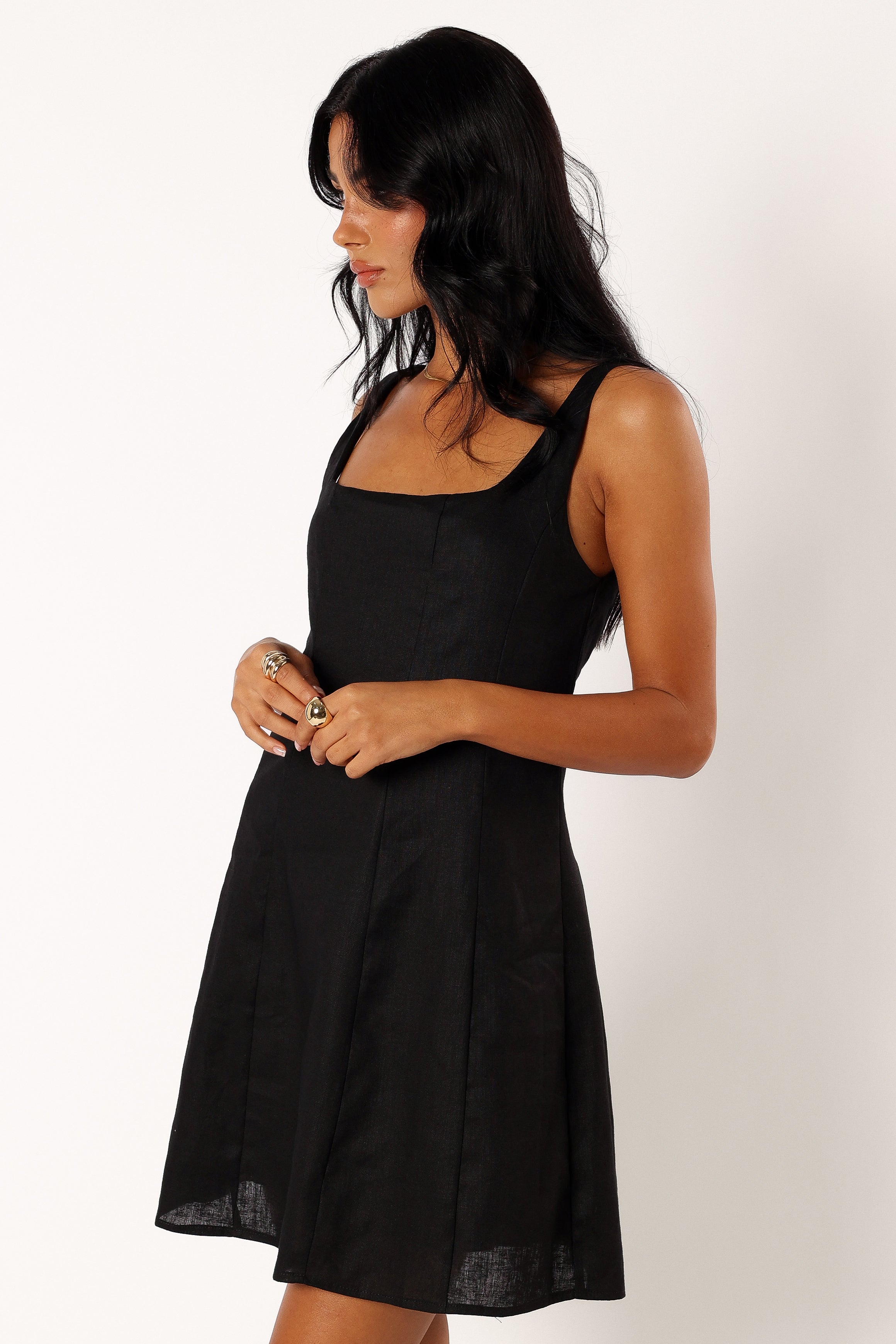 Dillon Mini Dress for Women - Elegant Black Bodycon Party Dress for Night Out, Club, Date Night | Slim Fit Short Sleeve Cocktail Dress