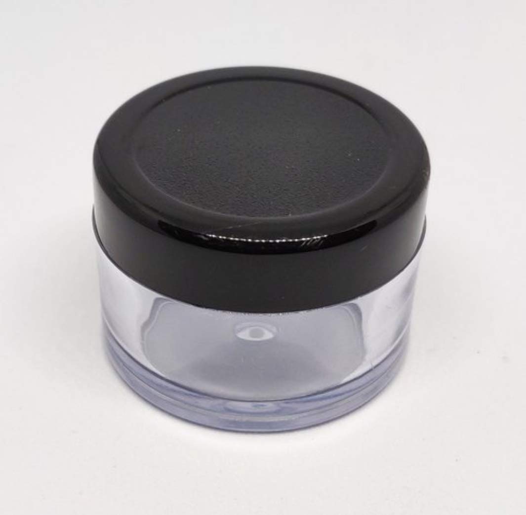 DINEMART 12PCS 15GMS Clear Acrylic San Jars with Black Lids & White Plugs - Leak Proof Empty Cosmetic Containers for Lip Balm, DIY Skincare, Body Butter, Creams & Scrubs - Perfect for Home DIY, Salon Use & Gift Packaging