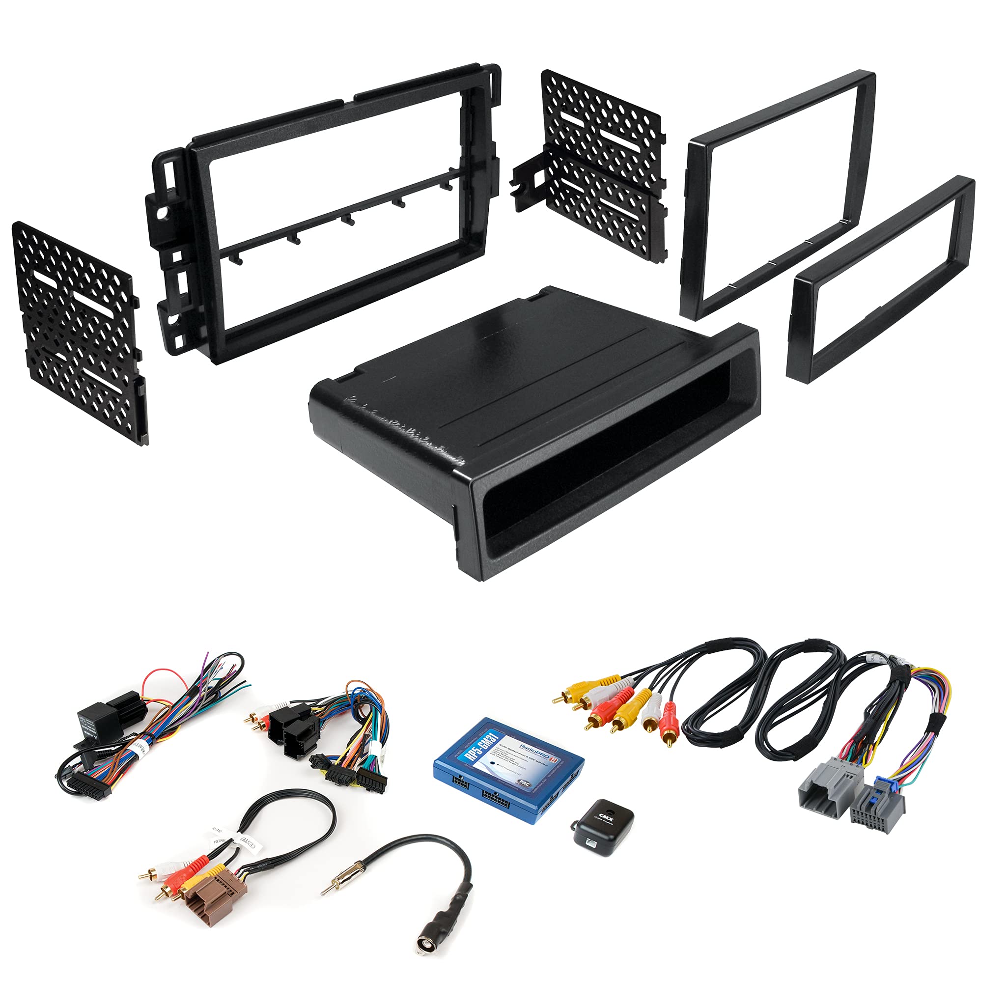 Single/Double DIN Car Stereo Dash Kit for 2007-2013 Chevy Silverado Tahoe Suburban Yukon & GMC Sierra - Retains Factory Radio Controls, Steering Wheel Buttons & Backup Camera | Perfect for Upgrading Your Truck or SUV Audio System