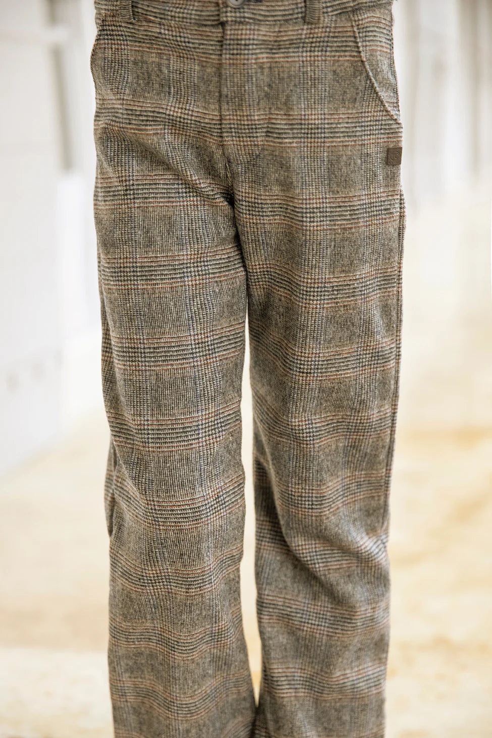 Tartine Et Chocolat Women's Houndstooth Print Orange Pants - Stylish Casual Trousers for Work, Office & Everyday Wear