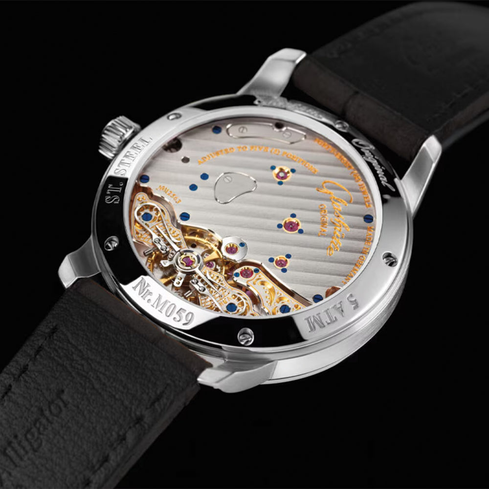 PanoReserve 40mm Stainless Steel Watch with Dark Grey Leather Strap - Stylish & Durable for Business, Casual & Everyday Wear
