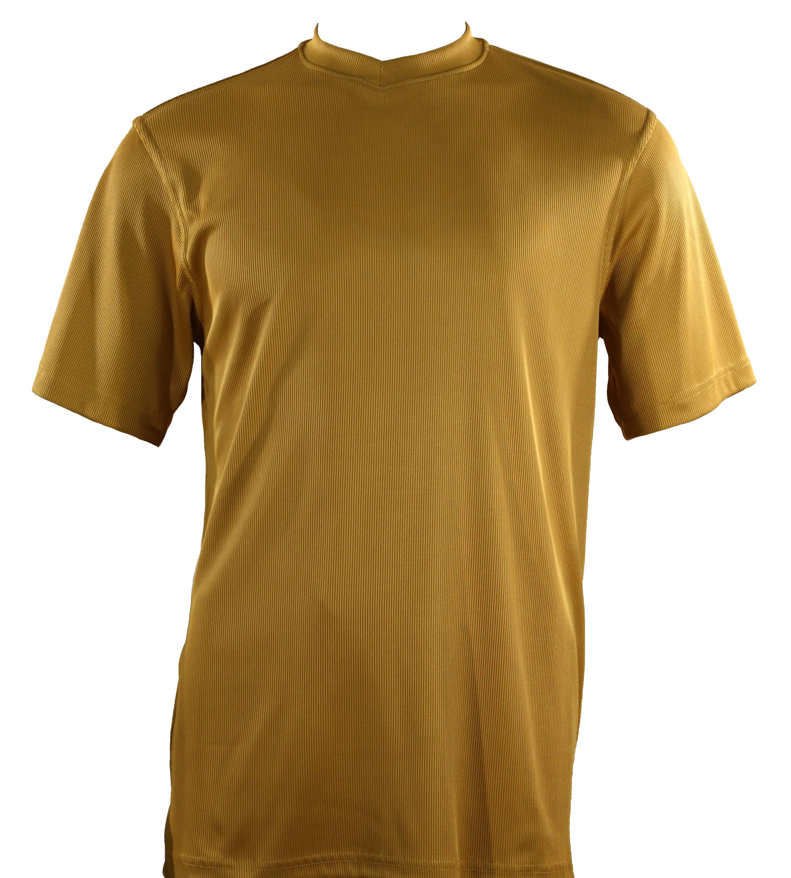 Bassiri Summer Short Sleeve V-Neck Gold T-Shirt for Men - Casual Comfort Fit Tee for Everyday Wear, Gym, and Outings