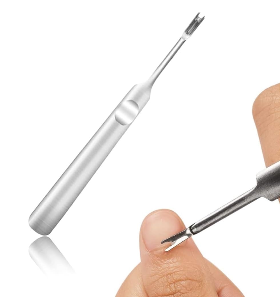 ZAUKY Professional Stainless Steel Cuticle Pusher & Nail Cleaner - 1PC Manicure Pedicure Tool for Dead Skin & Callus Removal - Durable Nail Art Accessories for Salon & Home Use - Perfect for Unisex Adults & DIY Nail Care