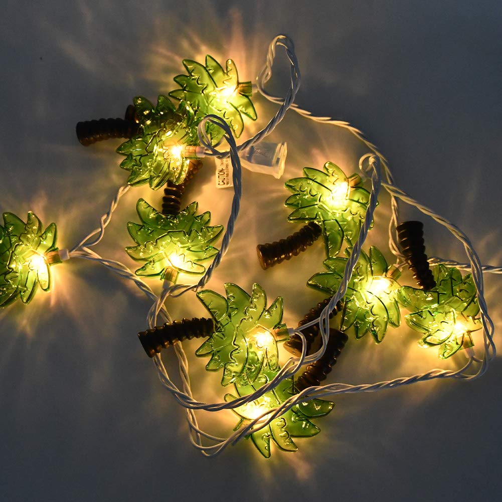 Palm Tree String Lights Outdoor - 10 LED Summer Beach Themed Fairy Lights for Patio, Indoor & Outdoor Decor | Perfect for Tropical Parties, Bedroom, Birthday, and Beach Weddings
