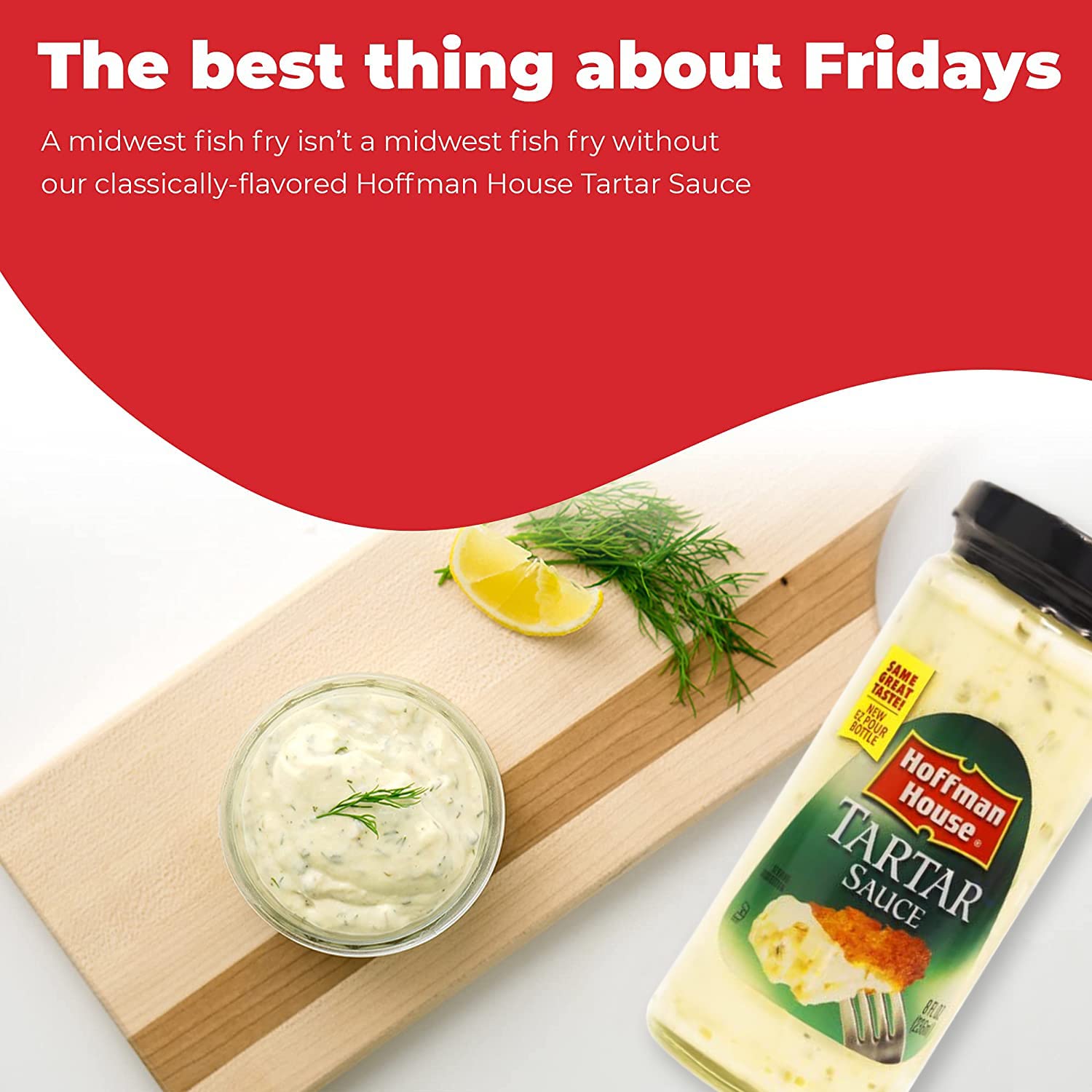Hoffman House Tartar Sauce - Premium Seafood Condiment for Fish, Shrimp & Crab - Perfect for Sandwiches, Dips & Seafood Platters
