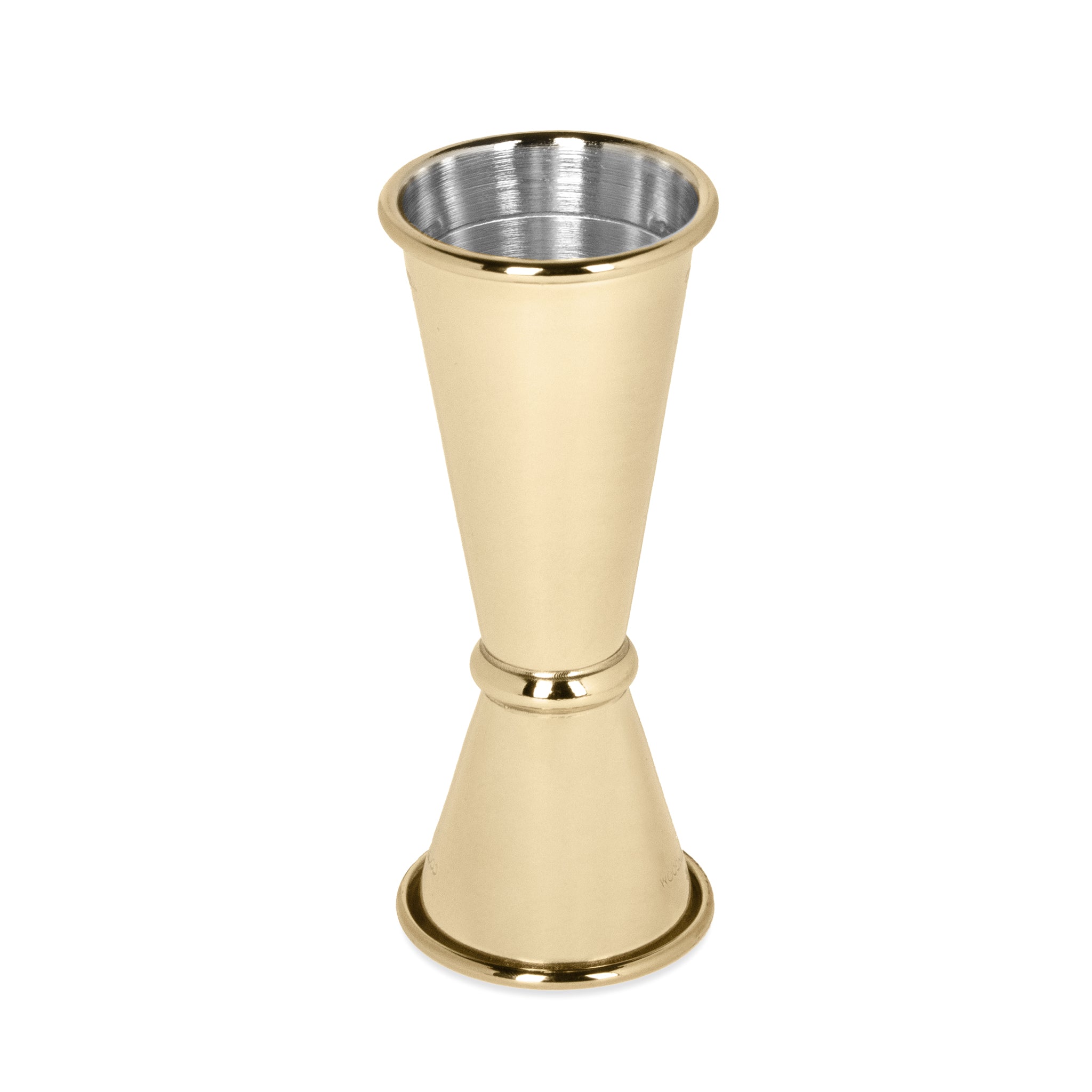 Premium Japanese Style Jigger - Gold Plated Cocktail Measuring Tool - 25ml & 50ml Dual Measurement - Perfect for Home Bars, Mixology, and Professional Bartending