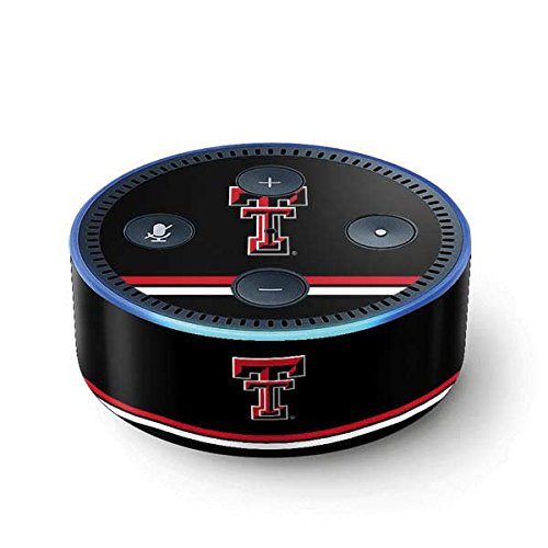 Official Texas Tech Striped Logo Skin for Amazon Echo Dot (2nd Gen 2016) - Custom Decal Wrap Compatible with Smart Speaker - Perfect for Dorm Room, Office & Home Decor