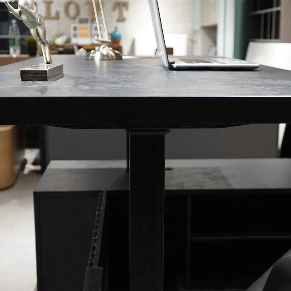 DAXTON 200cm Black Executive Desk with Left Return & Lift Mechanism - Perfect for Home Office & Professional Workspaces