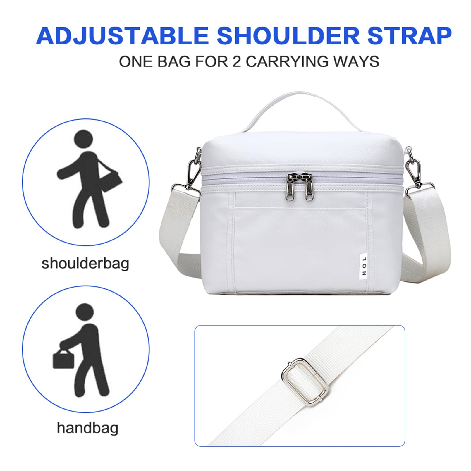 NOL Natural Organic Lifestyle Insulated Lunch Bags for Women - Lightweight Waterproof Nylon Cooler Bag for Work, Office & Picnics | Eco-Friendly Food Storage Solution