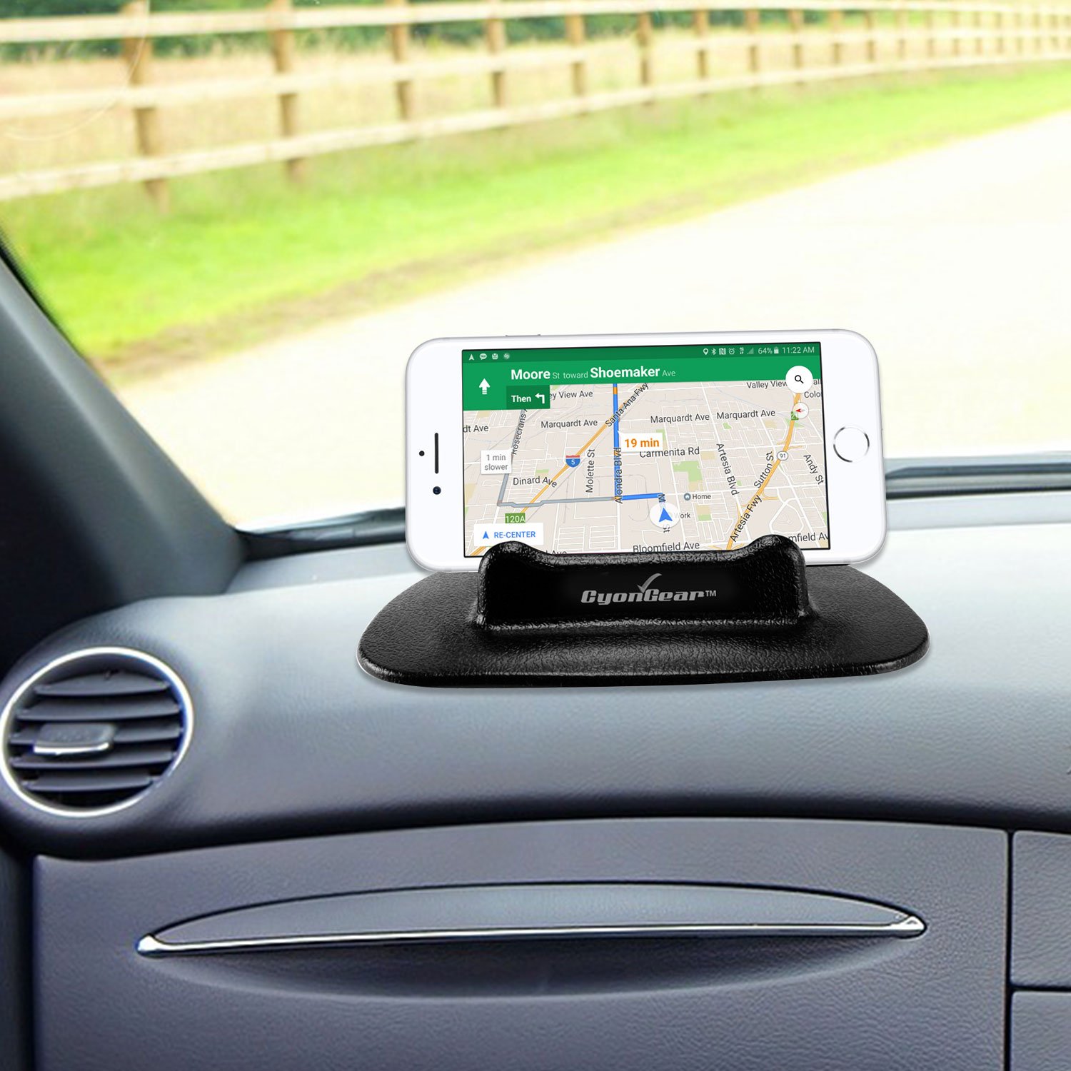 Cellet Dashboard Car Phone Mount - Anti-Slip Silicone Pad Holder for iPhone, Samsung Galaxy, Google Pixel & Motorola - Secure Hands-Free Driving for GPS Navigation & Music Playback