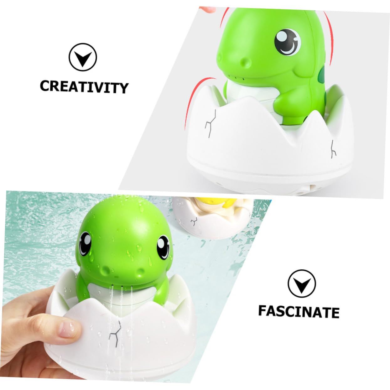 FAVOMOTO 3 Pack Dinosaur Bath Toys for Kids - Light Green Plastic Bathtub Toys for Toddlers, Fun Water Play & Learning Toys for Bath Time, Pool, and Outdoor Activities