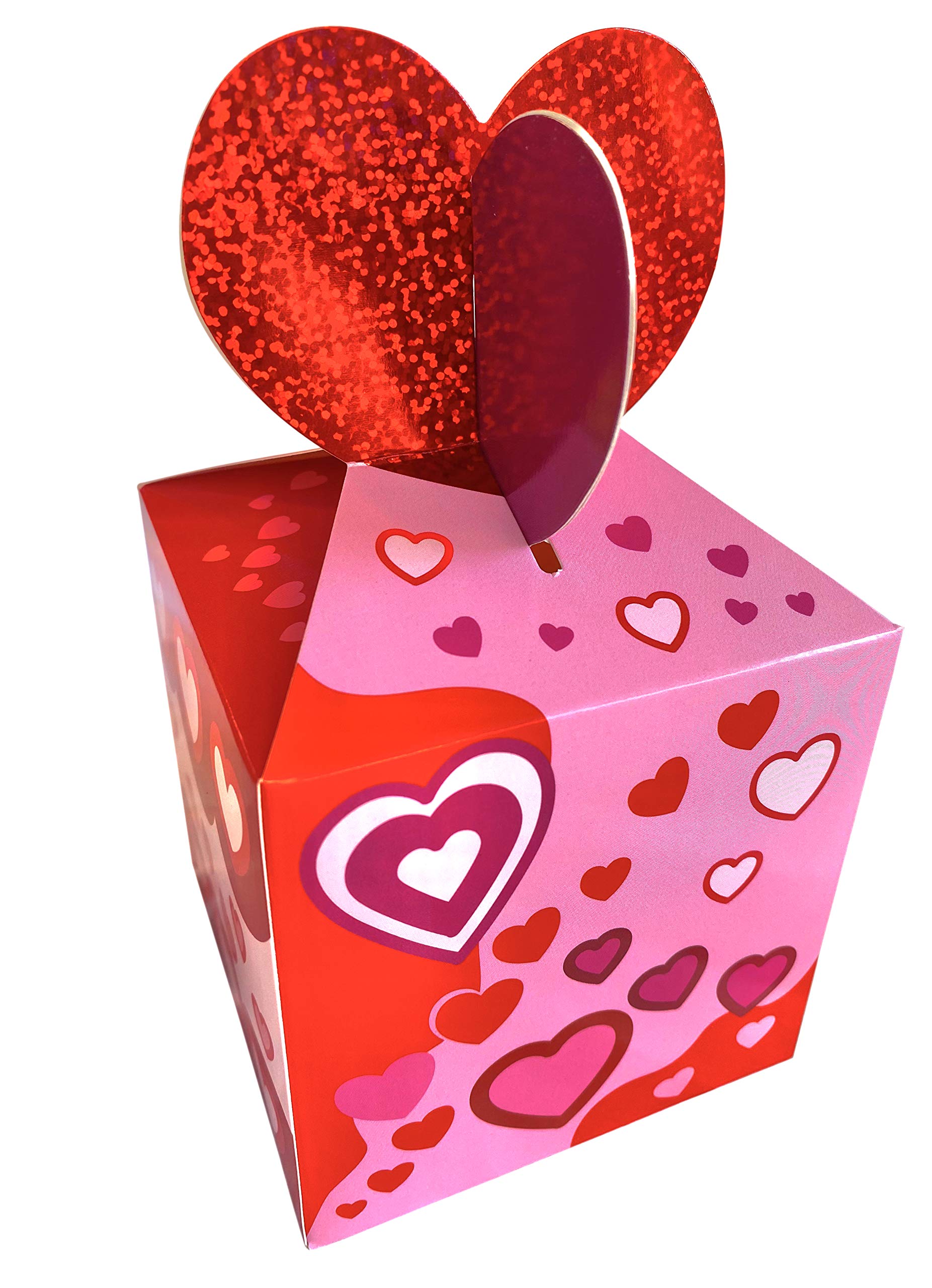 Sparkly Red Heart Gift Boxes (12-Pack) - Valentine's Day Party Favors, Sweet Treat Boxes for Weddings, Baby Showers & Holidays - Jayd Products
