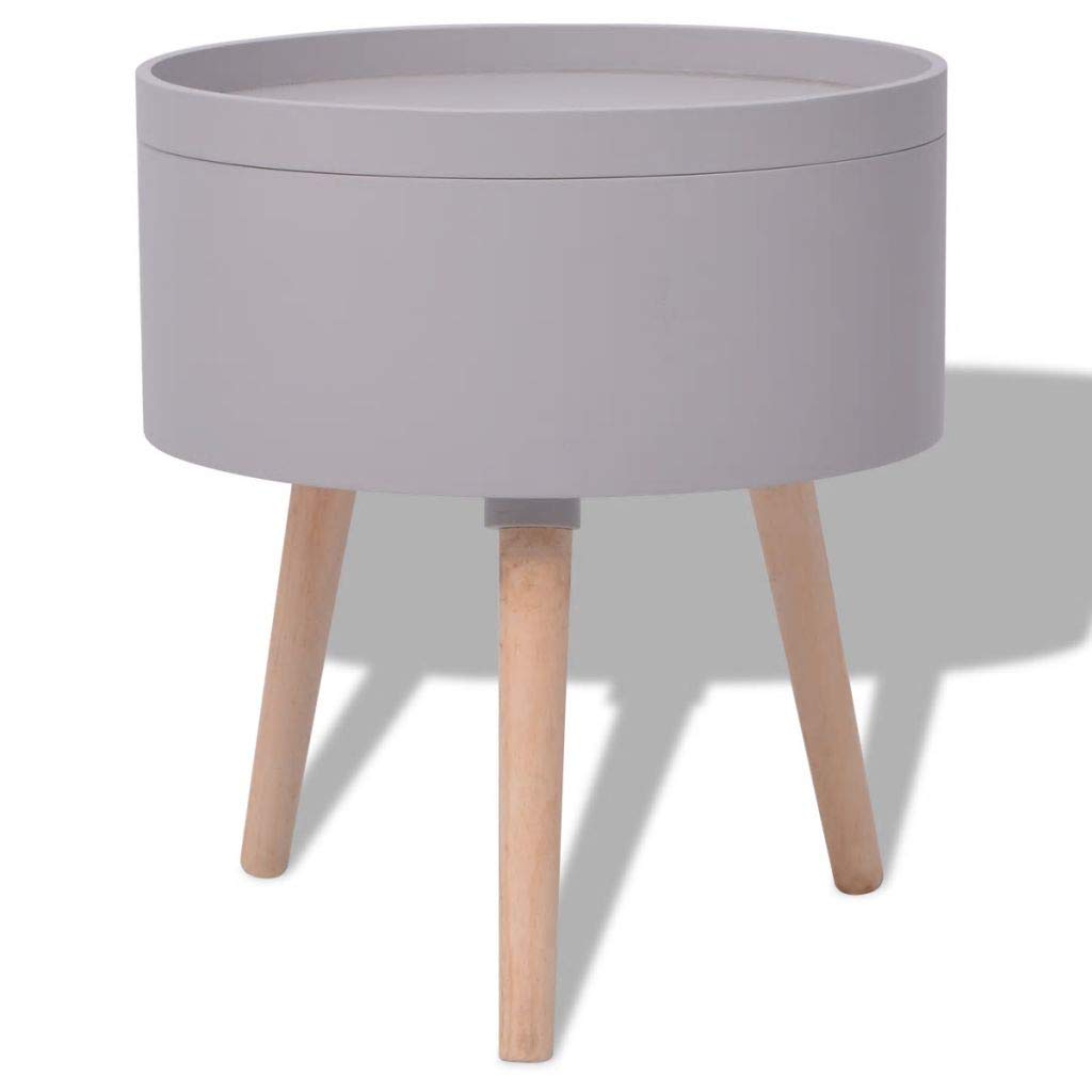 Round End Table with Removable Tray - Small Side Table & Coffee Table for Living Room, Bedroom, Office - Perfect Nightstand & Accent Table for Home Decor