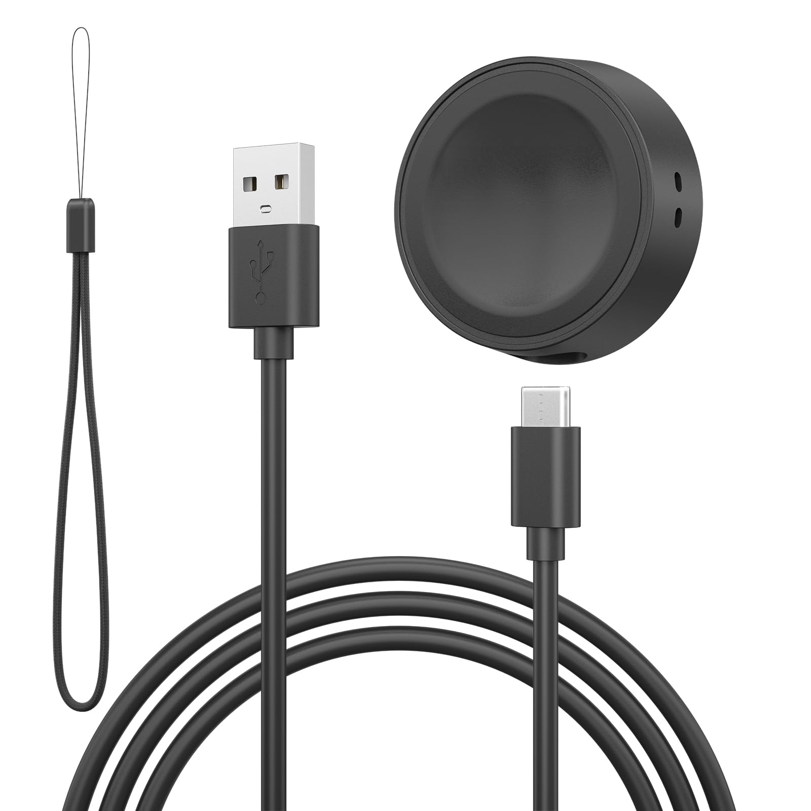 Apple Watch Magnetic Fast Charger - USB Charging Cable Compatible with iWatch Series Ultra/8/7/6/5/4/3/2/1/SE - Perfect for Home, Office & Travel (Black)