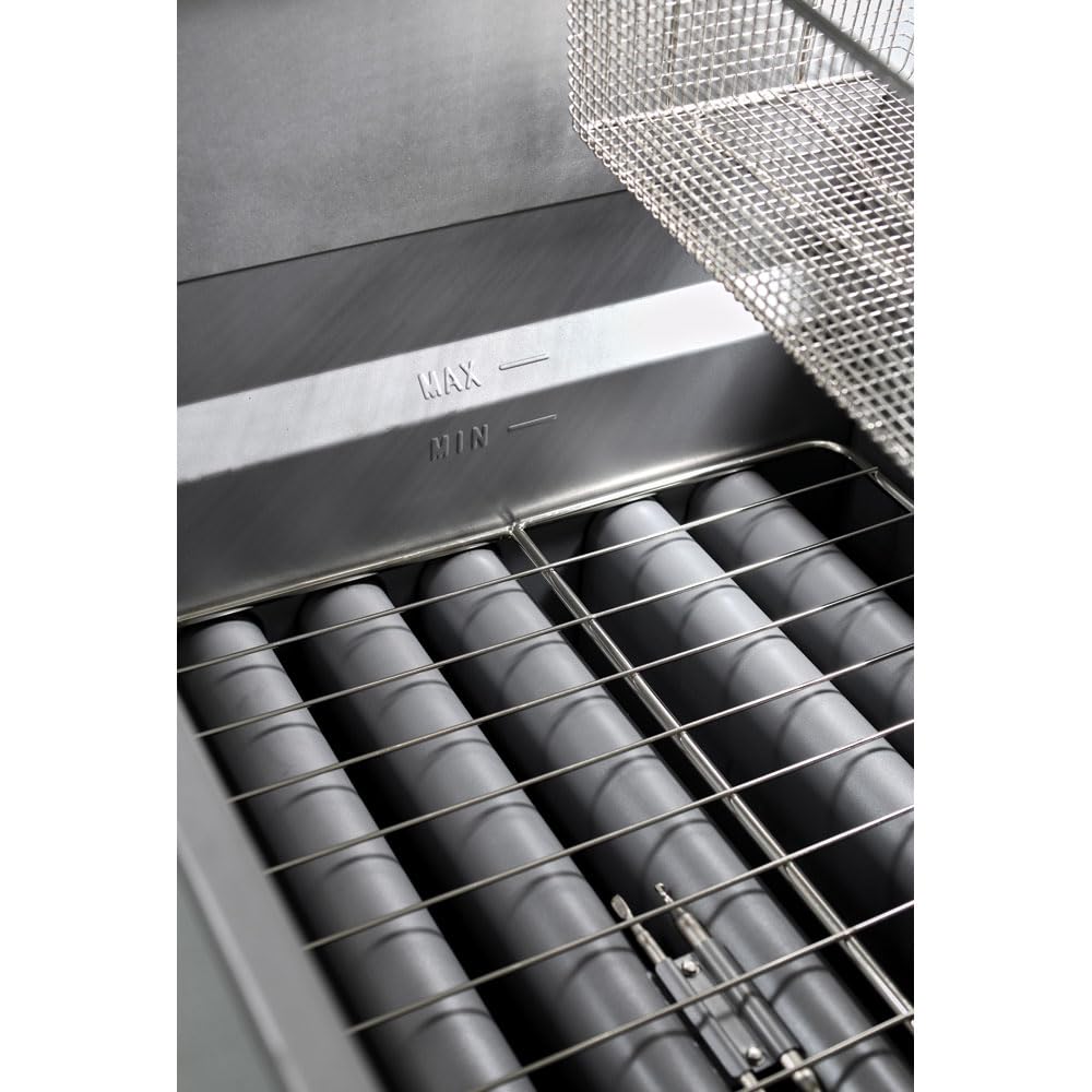 Kratos Commercial Gas Floor Deep Fryer - 70-100 lb Oil Capacity, 5 Heating Tubes, 150000 BTU, Stainless Steel with 2 Fryer Baskets (29Y-012-NAT) - Perfect for Restaurants, Food Trucks & Catering Businesses