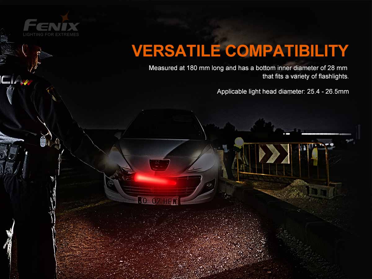 Fenix AOT S+ Traffic Control Wand - High Visibility LED Safety Baton for Law Enforcement, Emergency Responders & Traffic Control - Perfect for Nighttime Roadside Assistance & Construction Zones