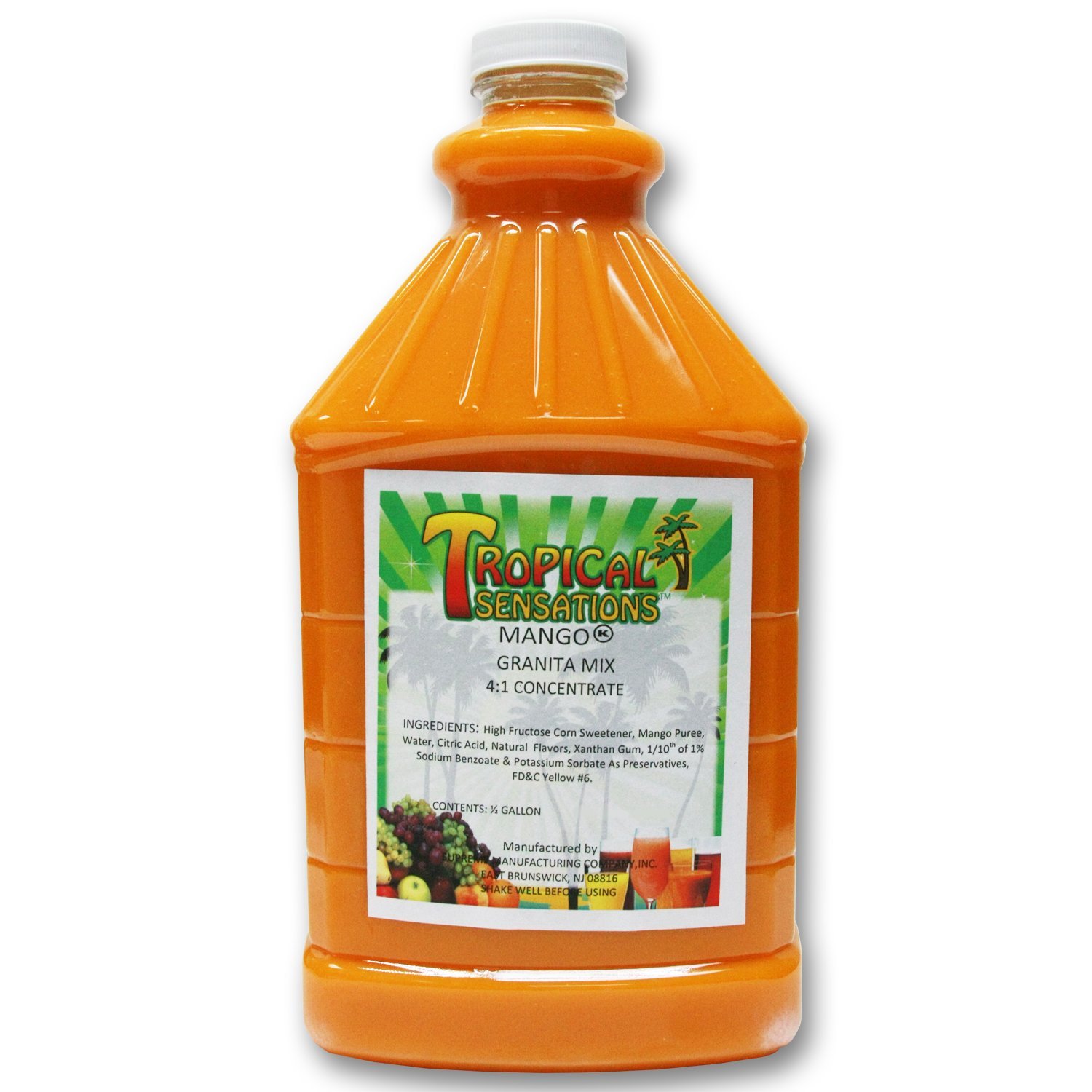 Tropical Mango Slushie Mix - 6 Bottles (64 oz Each) - Refreshing Summer Drink for Parties, BBQs & Poolside Relaxation