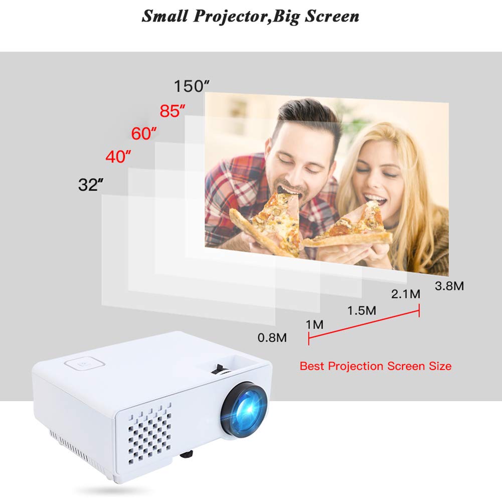 Mini Video Projector 2800 Lumens - Full HD 1080P Portable LED Projector with Wireless Phone Sync | Home Theater, Outdoor Movie Nights & Office Presentations