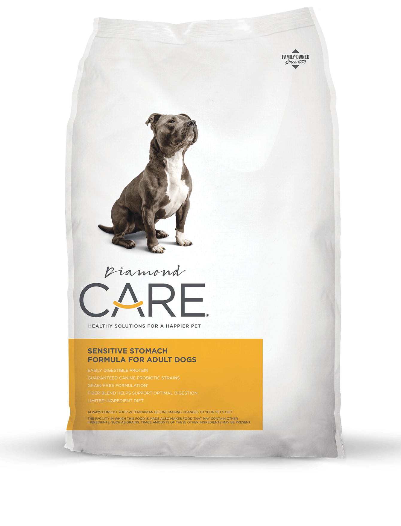 Premium Diamond Care Sensitive Stomach Formula - Grain-Free Dry Dog Food for Adult Dogs with Digestive Issues (5lb & 15lb Bags) | Ideal for Dogs with Food Allergies & Easy Digestion at Home or Travel