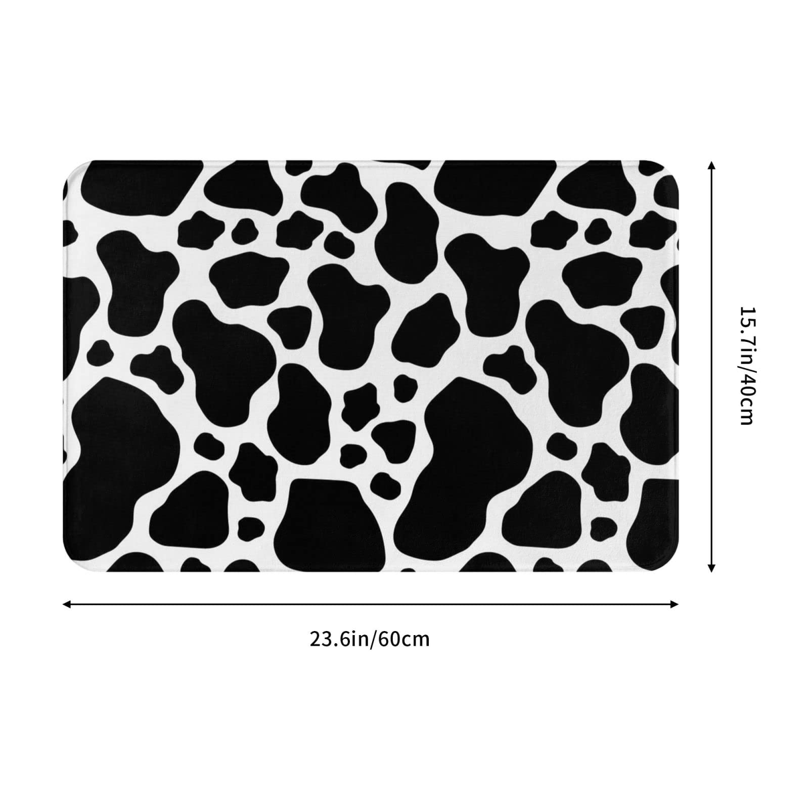 Cow Print Non-Slip Absorbent Bath Rug - Soft Bathroom Floor Mat for Home, Kitchen & Entrance - Perfect for Bathrooms, Laundry Rooms and Outdoor Use