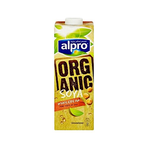 Alpro Longlife Organic Unsweetened Soy Milk Alternative 1L - Vegan Dairy-Free Plant-Based Milk for Coffee, Cereal & Smoothies