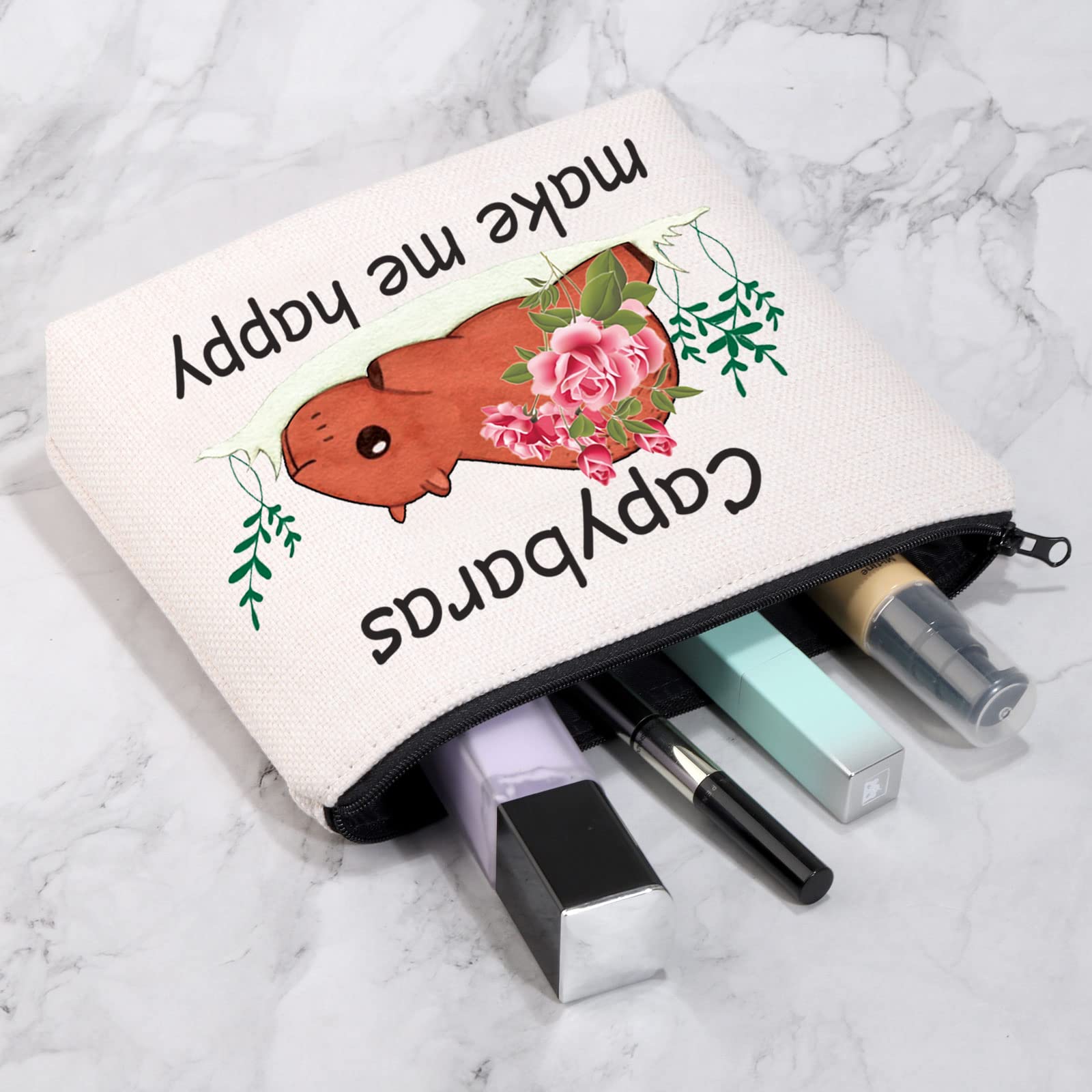 Capybara Makeup Bag - Cute Zipper Pouch for Women & Animal Lovers - Perfect Gift for Travel & Cosmetics