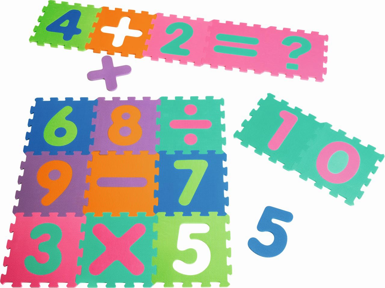 Non-Toxic Soft Foam Number Jigsaw Puzzle Play Mat for Kids - Educational Floor Mat for Learning Numbers & Shapes - Perfect for Nursery, Preschool & Playroom