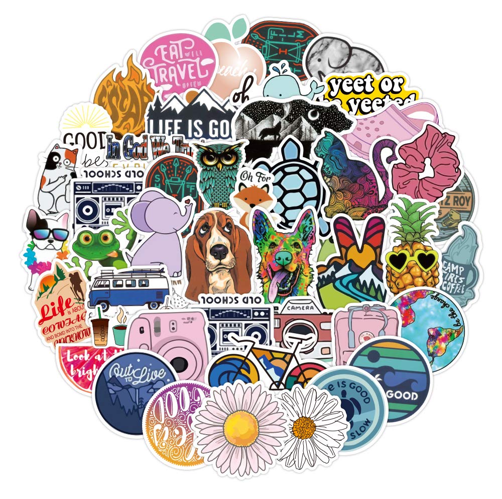 70PCS Cute Waterproof Vinyl Stickers for Laptop, Water Bottles, Kids, Teens & Adults - Christmas Gifts for Girls, Students, Teachers & Employees - Fun Decals for School, Office & Home Decor