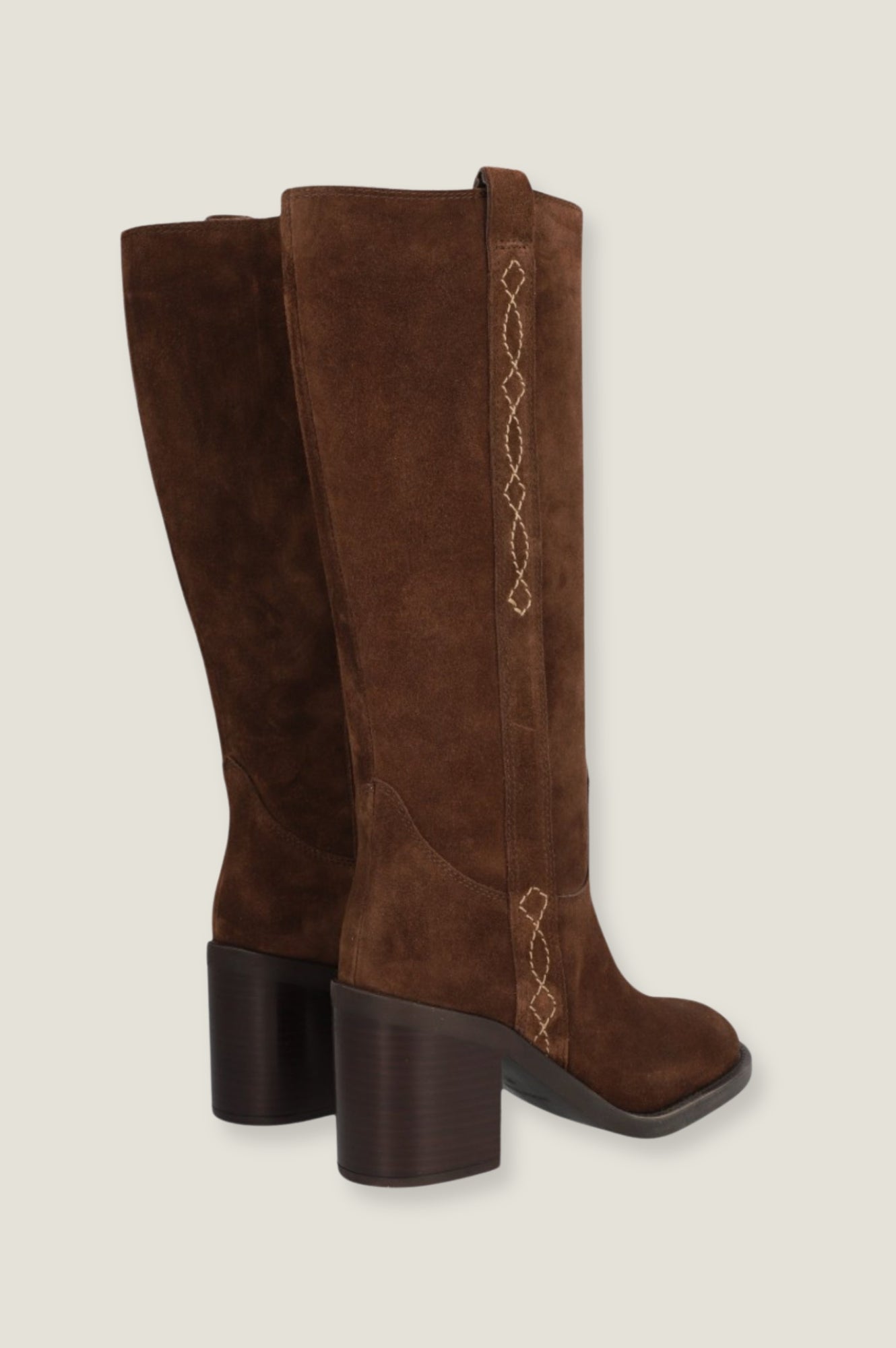 ALPE Selena Knee High Suede Boots for Women - Chocolate Brown Leather Boots - Comfortable Winter Fashion Boots for Cold Weather & Outdoor Activities