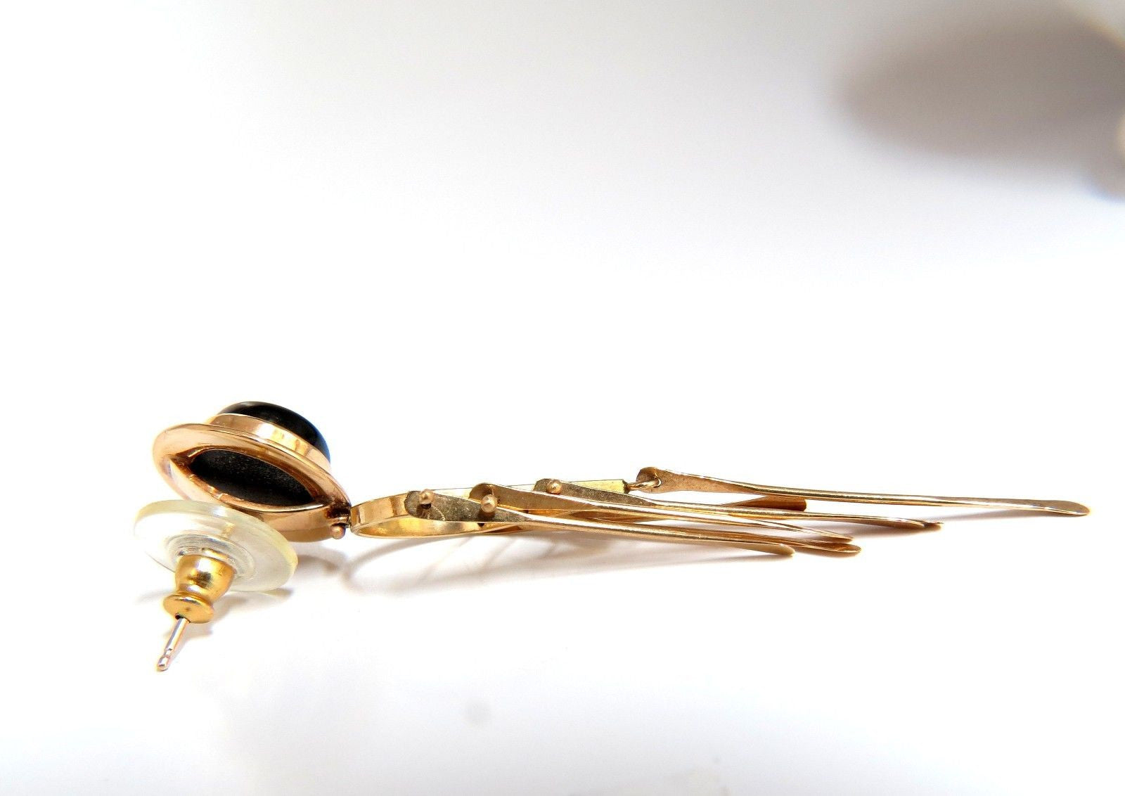 Art Deco Black Star Symbolic Dangle Earrings - 14K Gold Vintage Style Drop Earrings for Women - Perfect for Parties, Weddings & Evening Events
