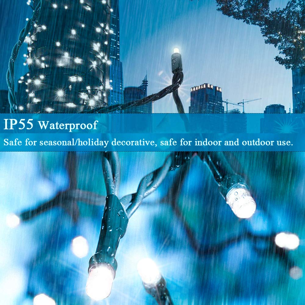 500 LED Christmas String Lights 164FT - Connectable with Remote, 8 Modes & Timer, Cool White Twinkle Starry Lights for Indoor Outdoor Decor - Perfect for Christmas Trees, Halloween, Patio, Garden, Wedding, and Party Decorations