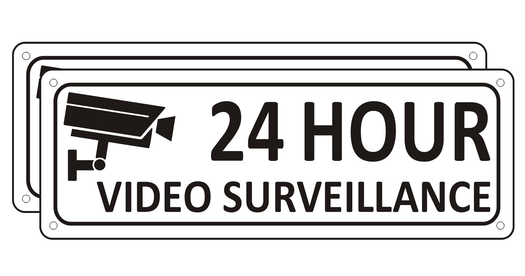 (2 Pack) Heavy-Duty Metal Security Camera Warning Signs - 10
