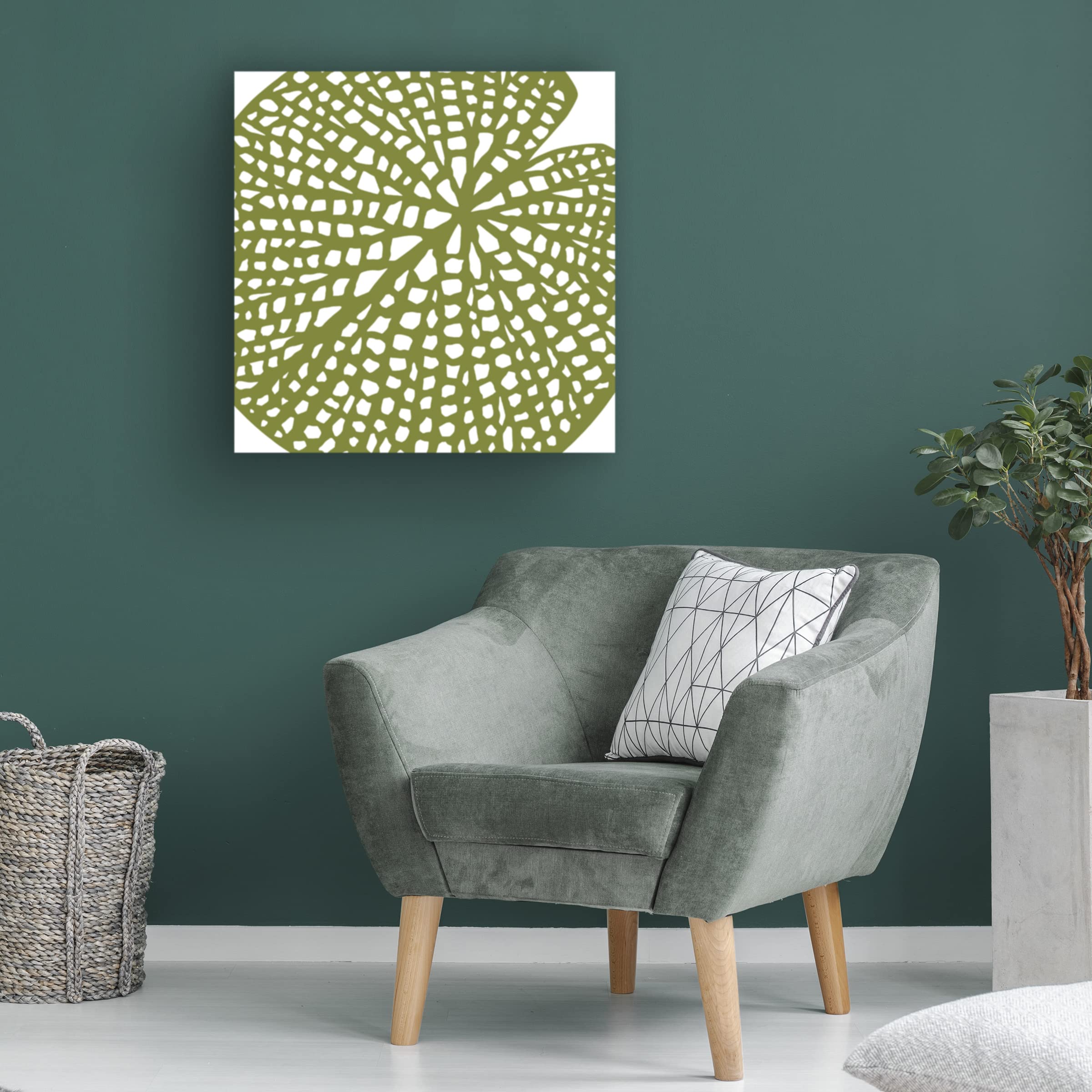 Trademark Fine Art 'Lilypad' Canvas Wall Art by Trish Sierer - Modern Botanical Painting for Living Room, Bedroom & Office Decor