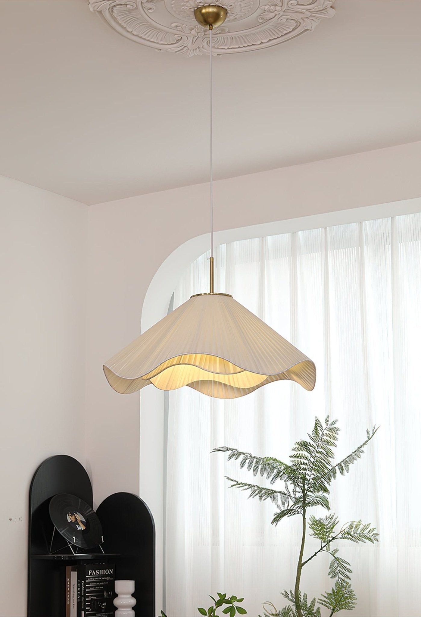 Elara Pendant Light - Modern Hanging Ceiling Lamp for Kitchen Island, Dining Room & Bedroom - Elegant Glass Shade with Gold Finish - Perfect for Home Decor & Interior Lighting