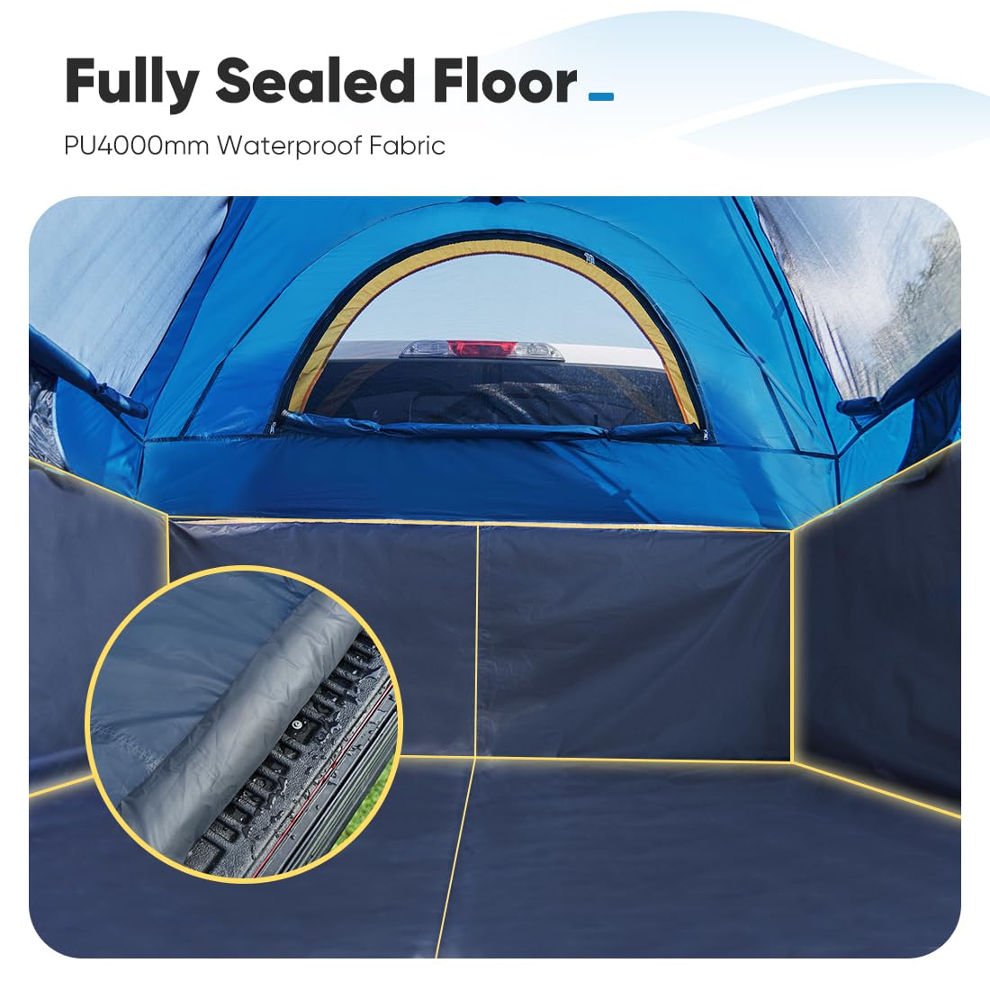 Quictent Waterproof Truck Bed Tent for 5.0-8.2 ft Pickup Beds - PU2000mm Coating, 2-Person Camping Shelter with Removable Awning & Rainfly - Perfect for Outdoor Adventures, Road Trips & Camping Getaways
