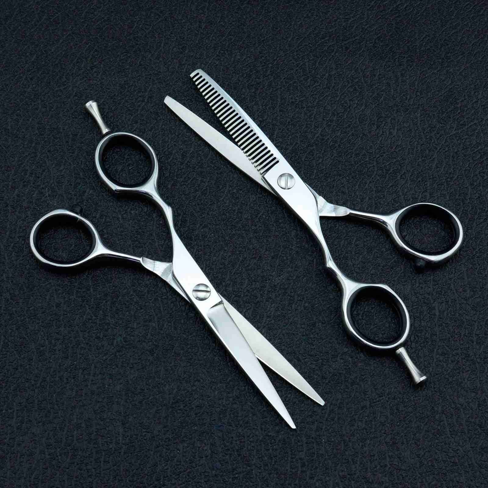 Professional Left-Handed Hairdressing Scissors Kit - 5.5 Inch Japan 440C Steel Thinning Shears for Left-Handed Barbers & Stylists - Perfect for Precision Hair Cutting, Styling & Salon Use