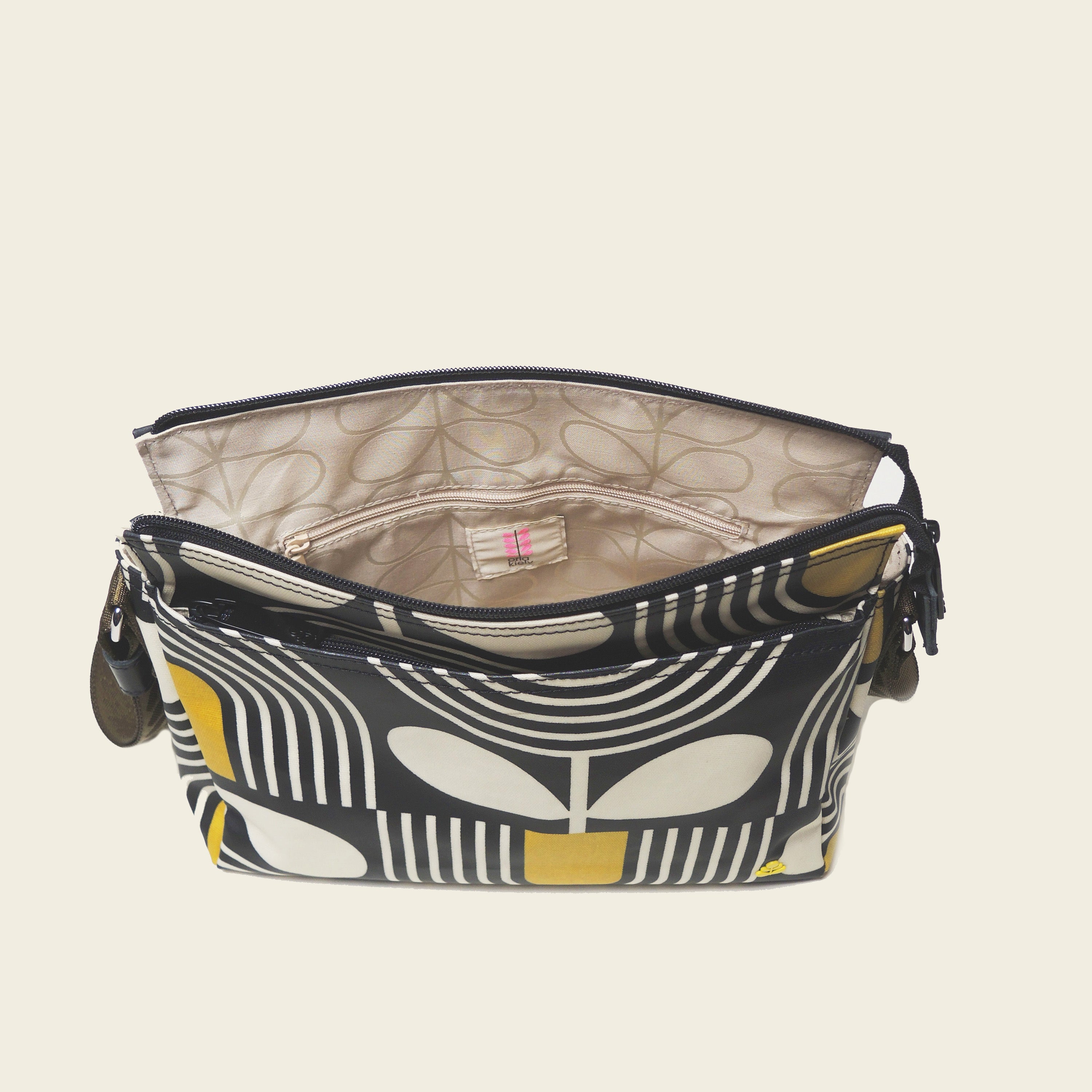 Fielder Crossbody Bag - Giant Striped Tulip Noir Handbag for Women | Fashionable Shoulder Purse for Daily Use, Travel & Shopping