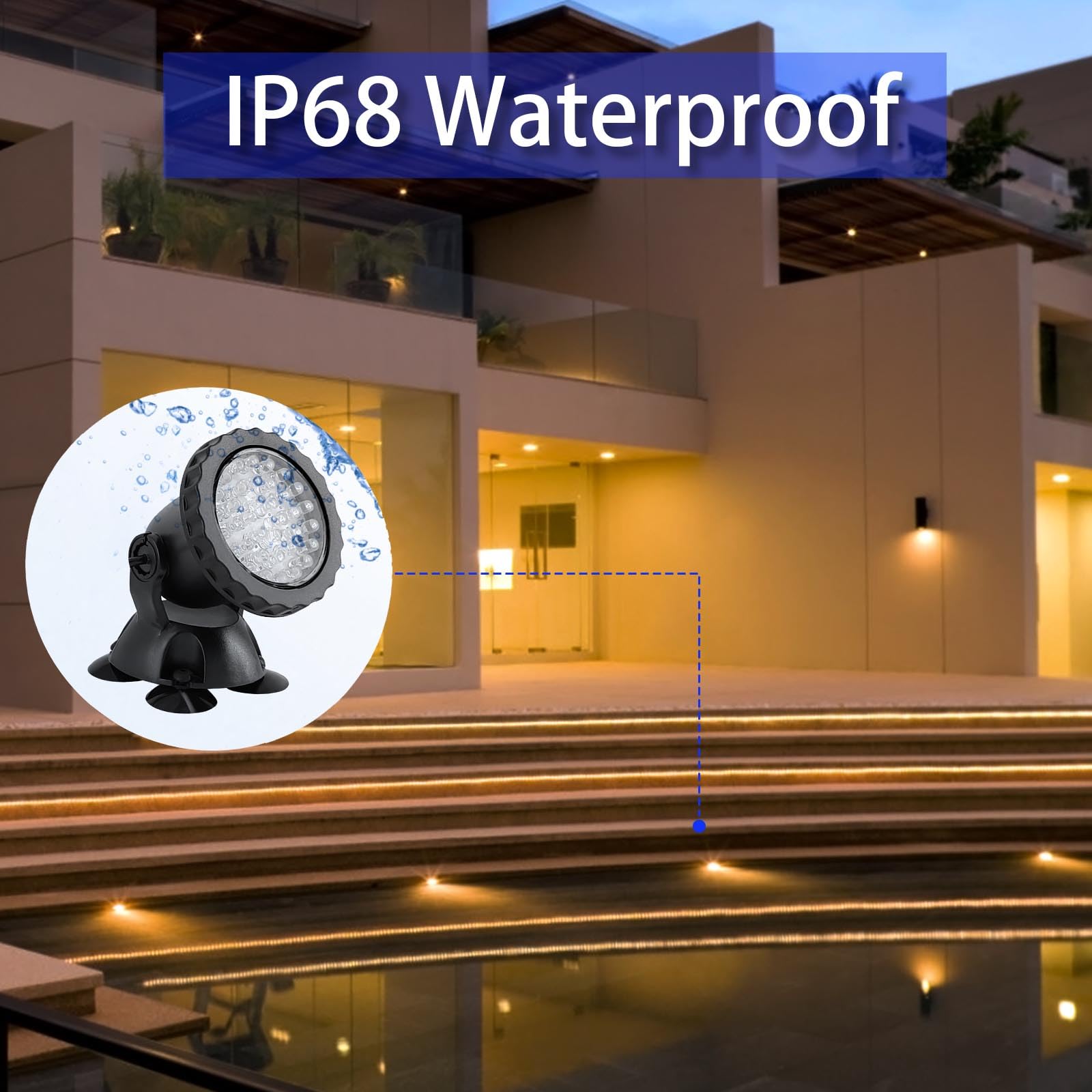 12V LED Underwater Pond Lights with Timer - IP68 Waterproof Fountain Lights for Outdoor Pools, Gardens & Landscapes (3-Pack) - Perfect for Backyard Water Features, Koi Ponds & Decorative Lighting