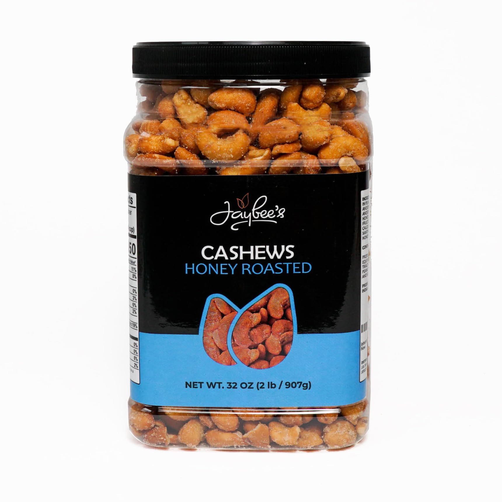 Honey Roasted Cashews - 32oz, Vegan & Kosher Snack for Office & Travel