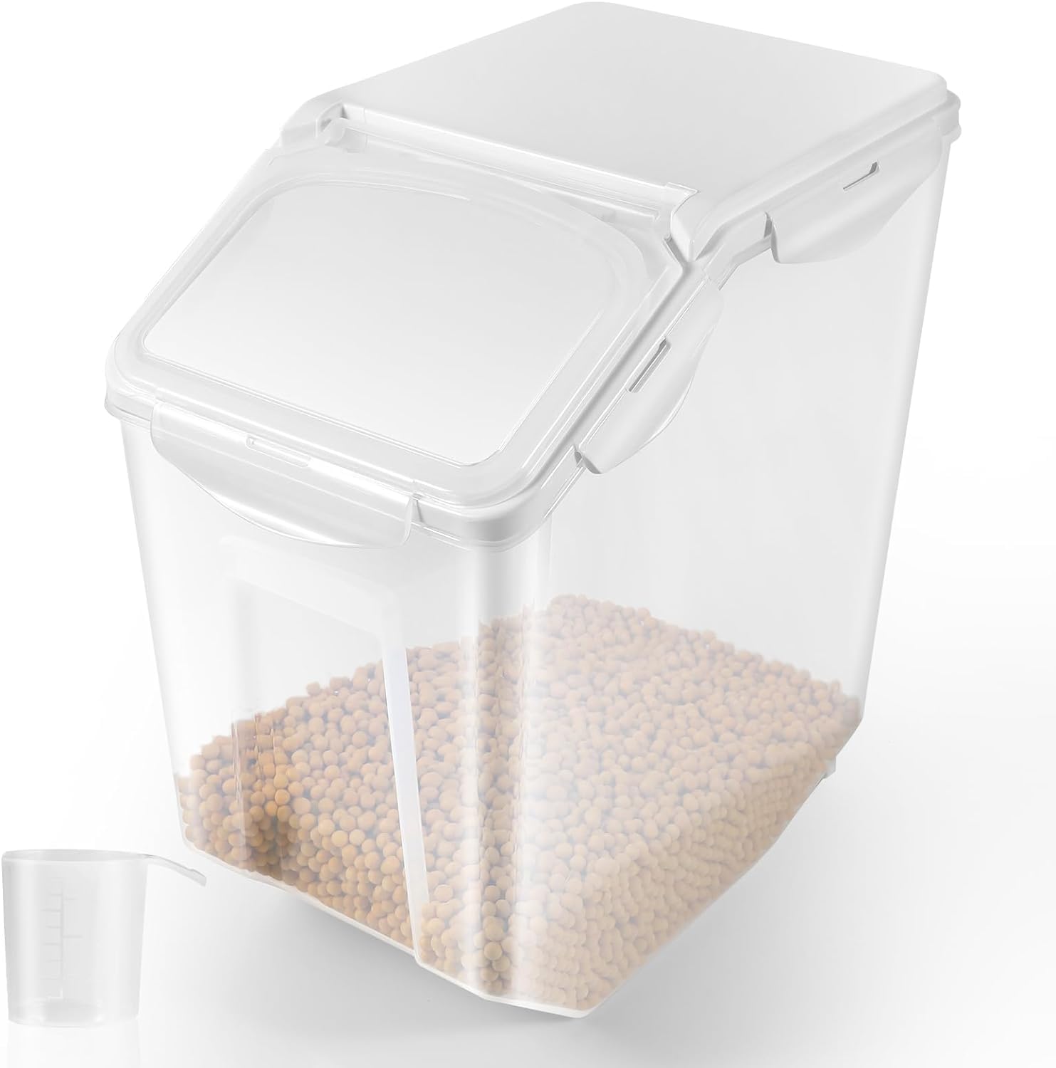 3-Pack 30 Lb/15L Large Plastic Rice Storage Containers - Airtight Moisture Proof Food Buckets for Grains, Flour & Pet Food - Perfect for Kitchen Pantry Organization & Bulk Food Storage
